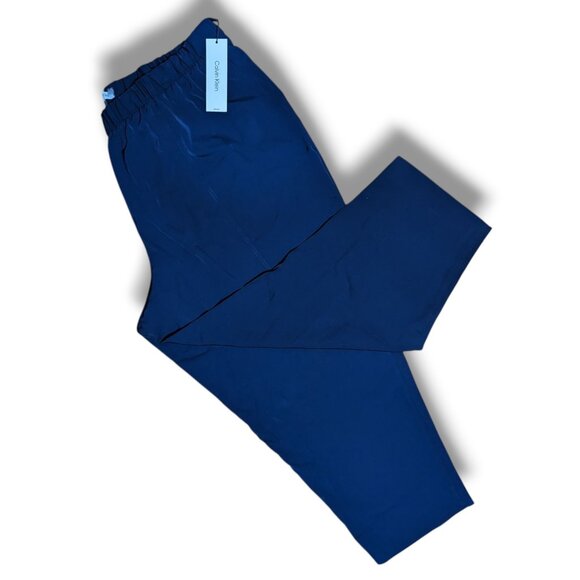 NWT Calvin Klein Plus Ankle Elastic Pull-On Pants Blue Sz 3X Crepe Trouser - Picture 1 of 6